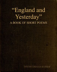 Cover of "England and Yesterday": A Book of Short Poems