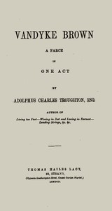 Cover of Vandyke Brown: A Farce in One Act