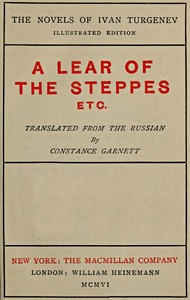 Cover of A Lear of the Steppes, etc.