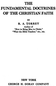 Cover of The Fundamental Doctrines of the Christian faith
