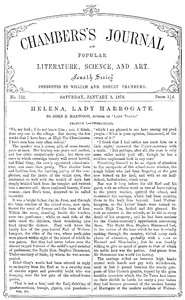 Cover of Chambers's Journal of Popular Literature, Science, and Art, No. 732 January 5, 1878