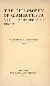 Cover of The Philosophy of Giambattista Vico