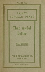 Cover of That Awful Letter: A Comedy for Girls