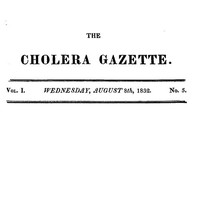 Cover of The Cholera Gazette, Vol. I. No. 5. Wednesday, August 8th, 1832.