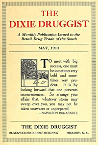 Cover of The Dixie Druggist, May, 1913 A Monthly Publication Issued to the Retail Drug Trade of the South