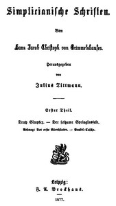 Cover of Simplicianische Schriften, Erster Theil (von 2)