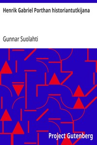 Cover of Henrik Gabriel Porthan historiantutkijana