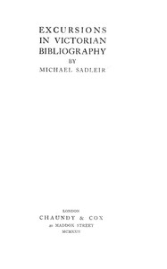 Cover of Excursions in Victorian Bibliography