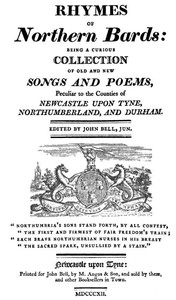 Cover of Rhymes of Northern Bards Being a Curious Collection of Old and New Songs and Poems, Peculiar to the Counties of Newcastle upon Tyne, Northumberland, and Durham