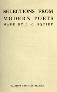 Cover of Selections from Modern Poets Made by J. C. Squire