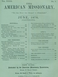 Cover of The American Missionary — Volume 32, No. 06, June, 1878