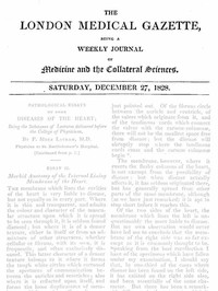 Cover of The London Medical Gazette; December 27, 1828 Being a Weekly Journal of Medicine and the Collateral Sciences