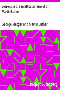 Cover of Lessons in the Small Catechism of Dr. Martin Luther For the Senior Department of Lutheran Sunday-Schools and for General Use
