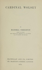 Cover of Cardinal Wolsey