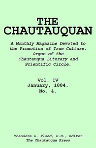 Cover of The Chautauquan, Vol. 04, January 1884 A Monthly Magazine Devoted to the Promotion of True Culture. Organ of the Chautauqua Literary and Scientific Circle.