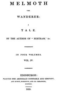 Cover of Melmoth the Wanderer, Vol. 4