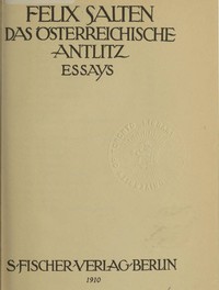 Cover of Das österreichische Antlitz: Essays