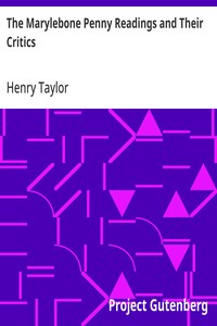Cover of The Marylebone Penny Readings and Their Critics