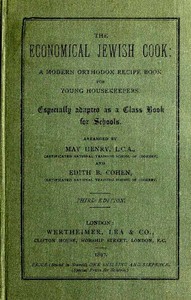 Cover of The Economical Jewish Cook: A Modern Orthodox Recipe Book for Young Housekeepers