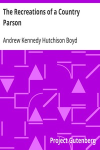 Cover of The Recreations of a Country Parson
