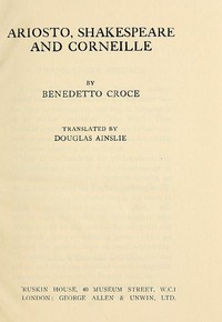 Cover of Ariosto, Shakespeare and Corneille