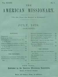 Cover of The American Missionary — Volume 33, No. 07, July, 1879