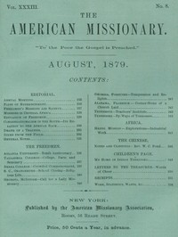 Cover of The American Missionary — Volume 33, No. 08, August, 1879