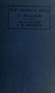 Cover of The German Army in Belgium, the White Book of May 1915