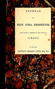 Cover of Journal of a West India Proprietor Kept During a Residence in the Island of Jamaica