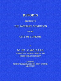 Cover of Reports Relating to the Sanitary Condition of the City of London