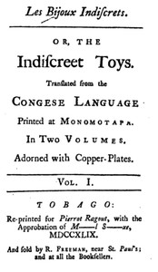 Cover of Les Bijoux Indiscrets, or, The Indiscreet Toys