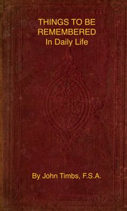Cover of Things to be Remembered in Daily Life With Personal Experiences and Recollections