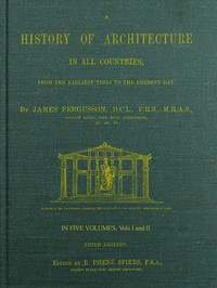 Cover of A History of Architecture in all Countries, Volumes 1 and 2, 3rd ed. From the Earliest Times to the Present Day