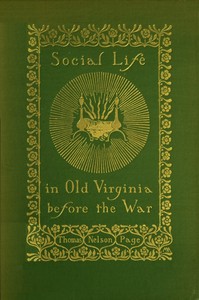 Cover of Social Life in Old Virginia Before the War