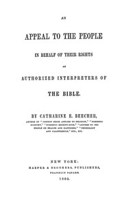 Cover of An Appeal to the People in Behalf of Their Rights as Authorized Interpreters of the Bible