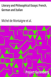 Cover of Literary and Philosophical Essays: French, German and Italian