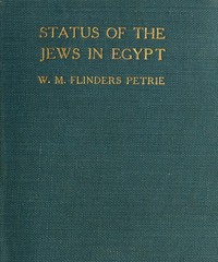 Cover of The Status of the Jews in Egypt The Fifth Arthur Davis Memorial Lecture