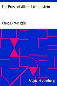 Cover of The Prose of Alfred Lichtenstein