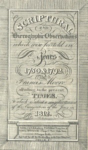 Cover of Scriptural and Hieroglyphic Observations which were foretold in the years of 1750 & 1792 To which is added a singular account of the emigration of the Jews in 1812