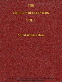 Cover of The Greek Philosophers, Vol. 1 (of 2)