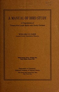 Cover of A Manual of Bird Study A Description of Twenty-Five Local Birds with Study Options