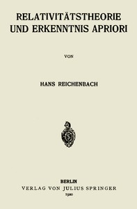 Cover of Relativitätstheorie und Erkenntnis Apriori