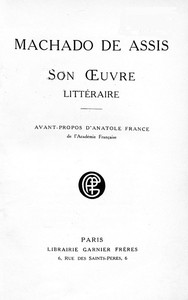 Cover of Machado de Assis, Son Oeuvre Littéraire