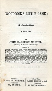 Cover of Woodcock's Little Game: A Comedy-Farce, In Two Acts