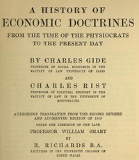 Cover of A history of economic doctrines : $b from the time of the physiocrats to the present day