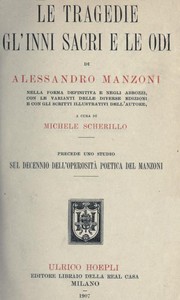 Cover of Le tragedie, gl'inni sacri e le odi di Alessandro Manzoni