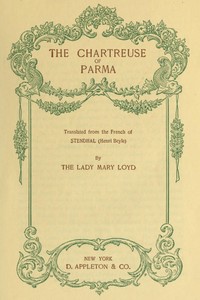 Cover of The Chartreuse of Parma Translated from the French of Stendhal (Henri Beyle)