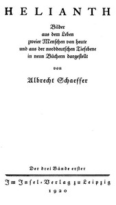 Cover of Helianth. Band 1 Bilder aus dem Leben zweier Menschen von heute und aus der norddeutschen Tiefebene