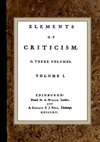 Cover of Elements of Criticism, Volume I.