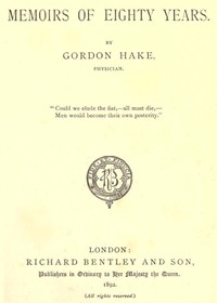 Cover of Memoirs of Eighty Years